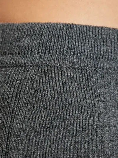 Tom Ford Ribbed Cashmere Midi Pencil Skirt In Gray