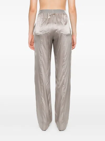 Tom Ford Wide-leg Trousers With Satin Finish In Metallic