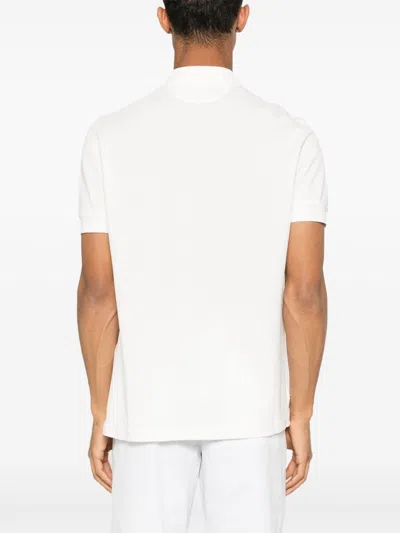 Tom Ford Textured White Pique Polo With Collared Neckline