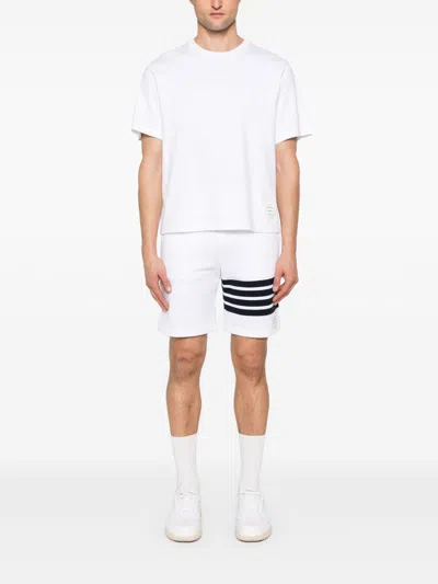 Thom Browne Oversized T-shirt With Rwb Knit Trim In White