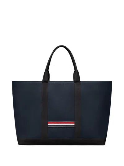 Thom Browne Structured Medium Tool Tote With Drawstring Closure In Blue