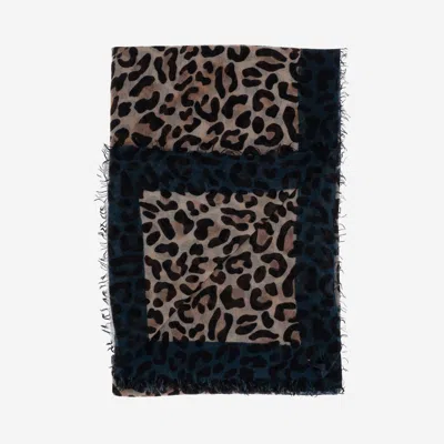 Faliero Sarti Maila Cashmere Scarf With Leopadrata Pattern In Animal Print