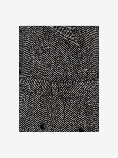 Tagliatore Herringbone Pattern Long Length Jacket