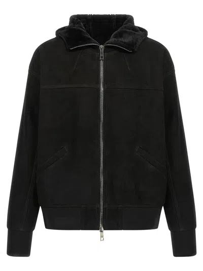 Giorgio Brato Mutton Velour Oversized Hooded Sweatshirt Clothing In Black