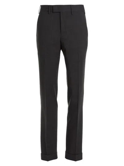 Pt Torino Trousers Tailored Cuffed Hem In Black
