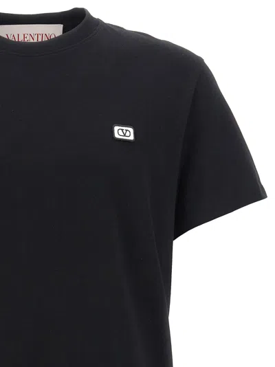Valentino Cotton T-shirt With Vlogo Patch In Black