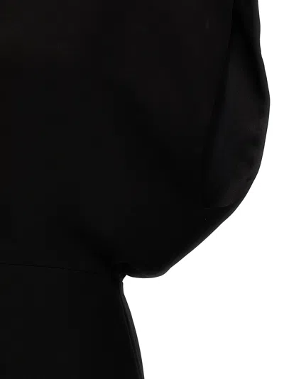 Max Mara High Neck Puff Sleeve Mini Dress In Black