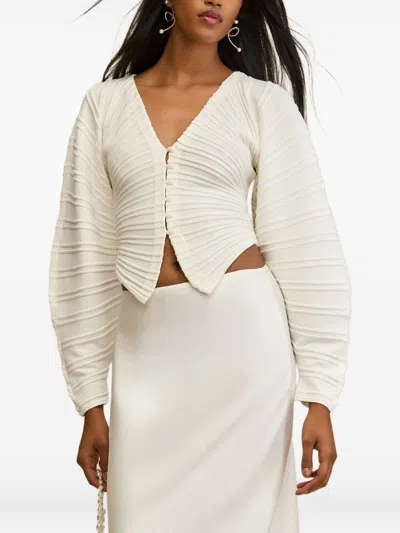 Cult Gaia Blair Pleated Button Cardigan