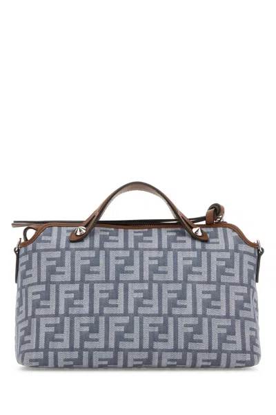 Fendi Borsa A Tracolla By The Way Media In Denim Ricamato  Donna