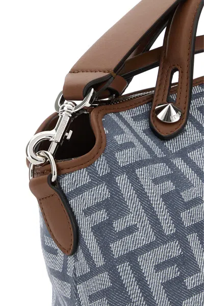 Fendi Borsa A Tracolla By The Way Media In Denim Ricamato  Donna