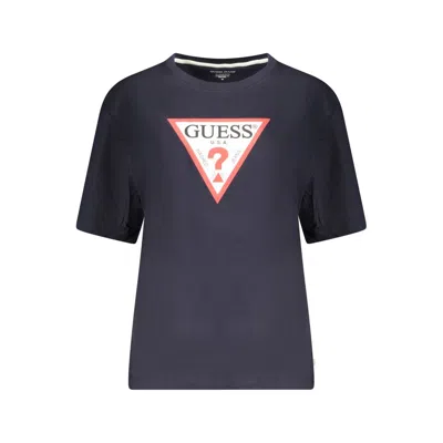Guess Jeans Blue Cotton Tops & T-shirt In Blue