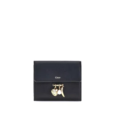 Chloé Women Charms Trifold Wallet In Black