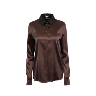 Loewe Silk Shirt Women In Brown