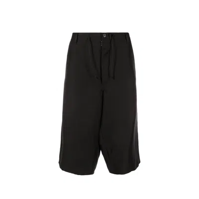 Maison Margiela Blend Linen Bermuda Shorts Men In Black