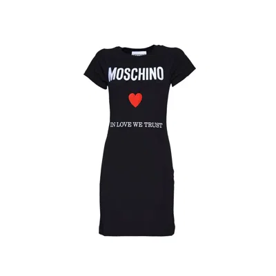 Moschino Dress With Logo In Black