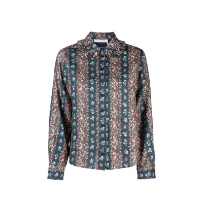 See By Chloé Floral-print Ruffle-collar Shirt