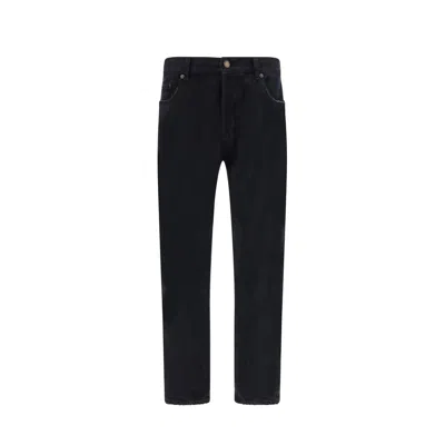 Saint Laurent Relaxed Straight Jeans In Black