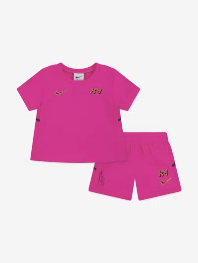 Nike Boys Dri-fit Acd25 Short Set In Purple