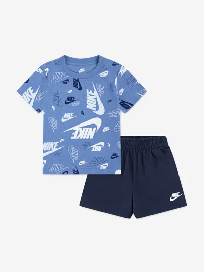 Nike Boys Nsw Aop Light Weight Short Set In Blue