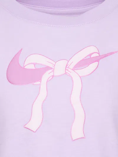Nike Girls Swoosh Ribbon T-shirt In Purple