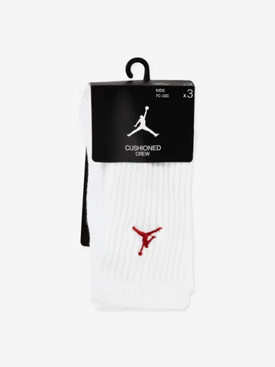 Jordan Kids Jumpman Crew Socks Set In White