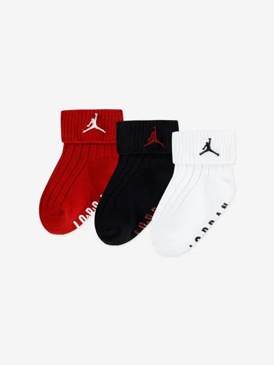 Jordan Kids Essential 3 Pack Ribbed Gripper Socks Set In Multi