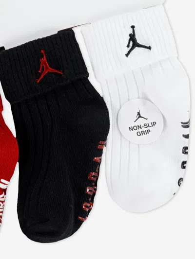 Jordan Kids Essential 3 Pack Ribbed Gripper Socks Set In Multi