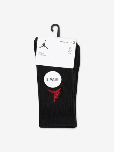 Jordan Kids Jumpman Crew Socks Set In Black