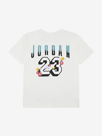 Jordan Girls Summer Bloom Oversized T-shirt In White