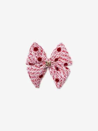 Self-portrait Self Portrait Girls Polka Dot Boucle Hair Bow In Pink