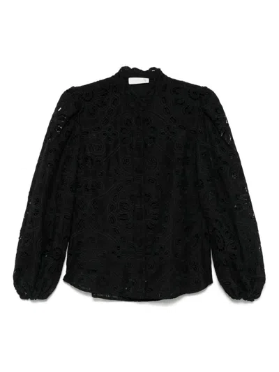 Zimmermann Rhiannon Embroidered Cotton Blouse