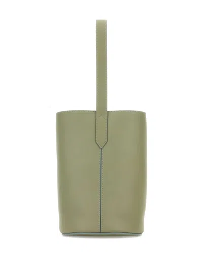 J & M Davidson Mini Quiver Buckle Leather Bucket Bag In Green