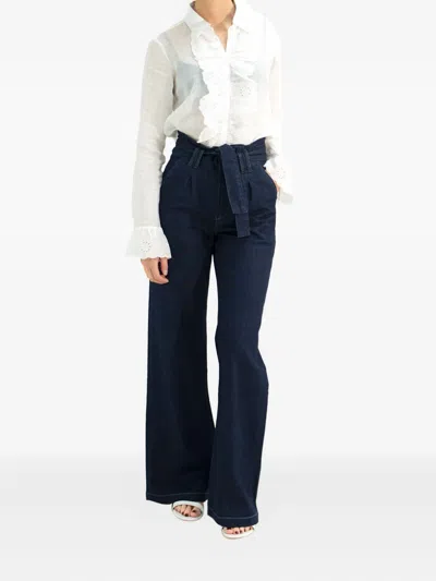 Frame Ruffled Shirt In White