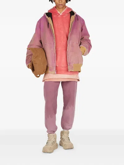 褪色效果棉运动裤