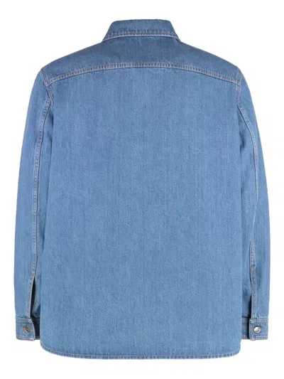 Gucci Denim Regular Solid Shirt In Blue