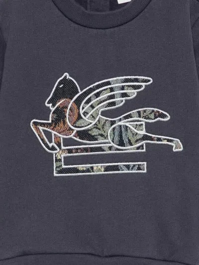 Etro Pegasus-embroidered Sweatshirt In Blue