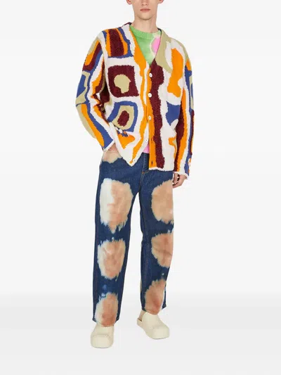 The Elder Statesman Abstract-pattern Cardigan In Multi