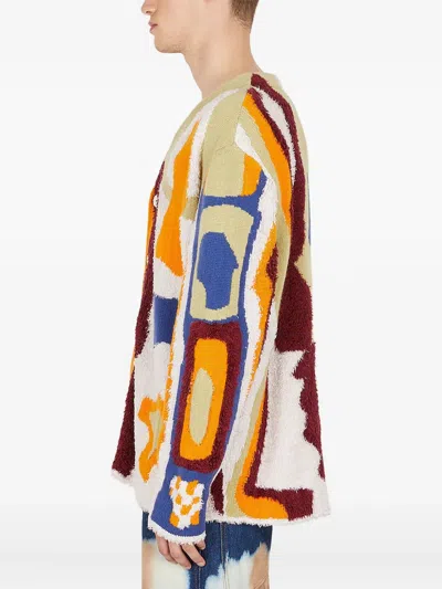 The Elder Statesman Abstract-pattern Cardigan In Multi