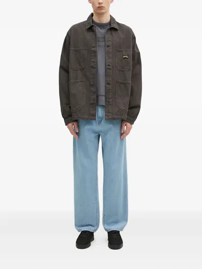 Stan Ray Striped Overshirt In Brown