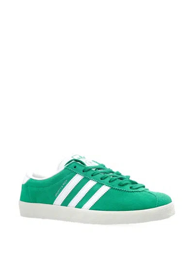 Adidas Originals Suede Round Toe Sneakers With Herringbone Motif In Green