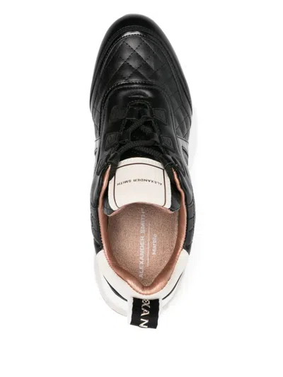 Alexander Smith Marble Leather Sneakers In Black