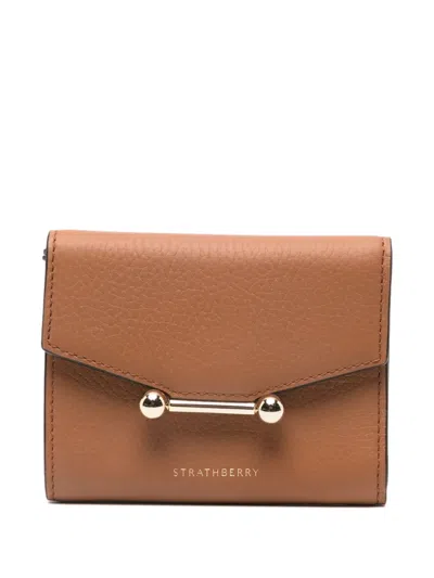 Strathberry Mosaic Bar-detail Leather Wallet In Brown