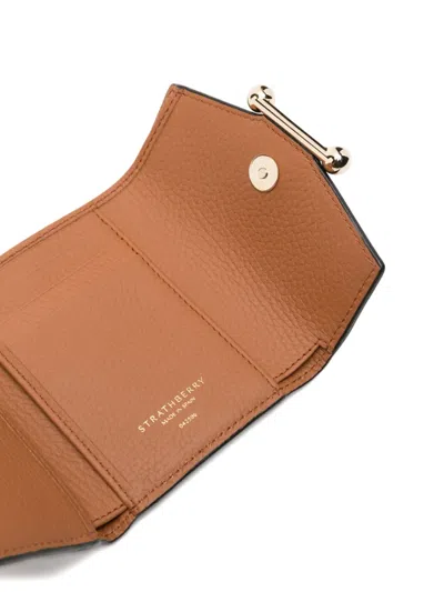 Strathberry Mosaic Bar-detail Leather Wallet In Brown