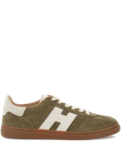 Hogan Sneakers With Suede Panels And Rubber Sole In Green