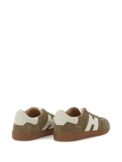 Hogan Sneakers With Suede Panels And Rubber Sole In Green