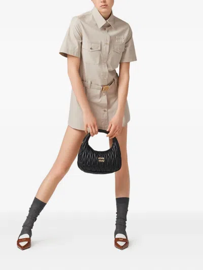 Miu Miu Black Wander Matelass Mini Shoulder Bag