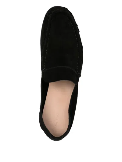 The Row Suede Loafers With Round Toe And Tonal Stitching