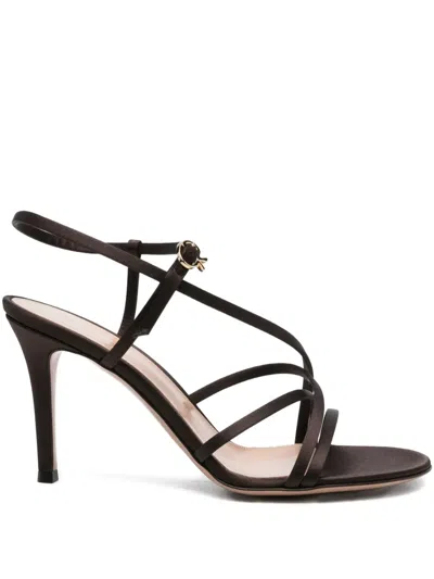 Gianvito Rossi 100mm Slingback Stiletto Sandals In Brown