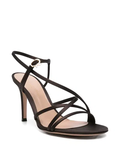 Gianvito Rossi 100mm Slingback Stiletto Sandals In Brown