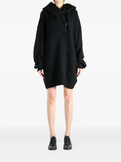 Y's Hooded Toggle-fastening Sweater In Black